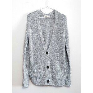 Hollister Womens Gray 3 Button Cardigan Sweater with Pockets Size Medium